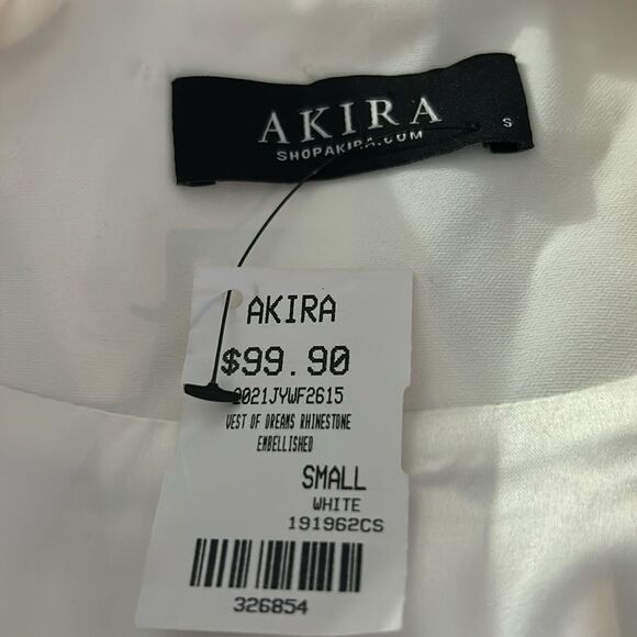 AKIRA WHITE VEST W/RHINESTONES NWT - Picture 7 of 11